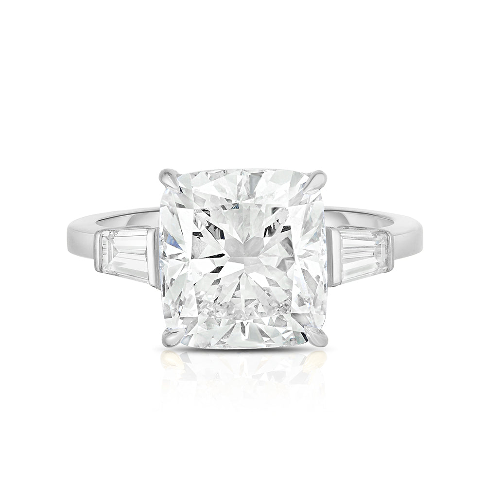 Carat Cushion Cut Diamond Three Stone Engagement Ring With