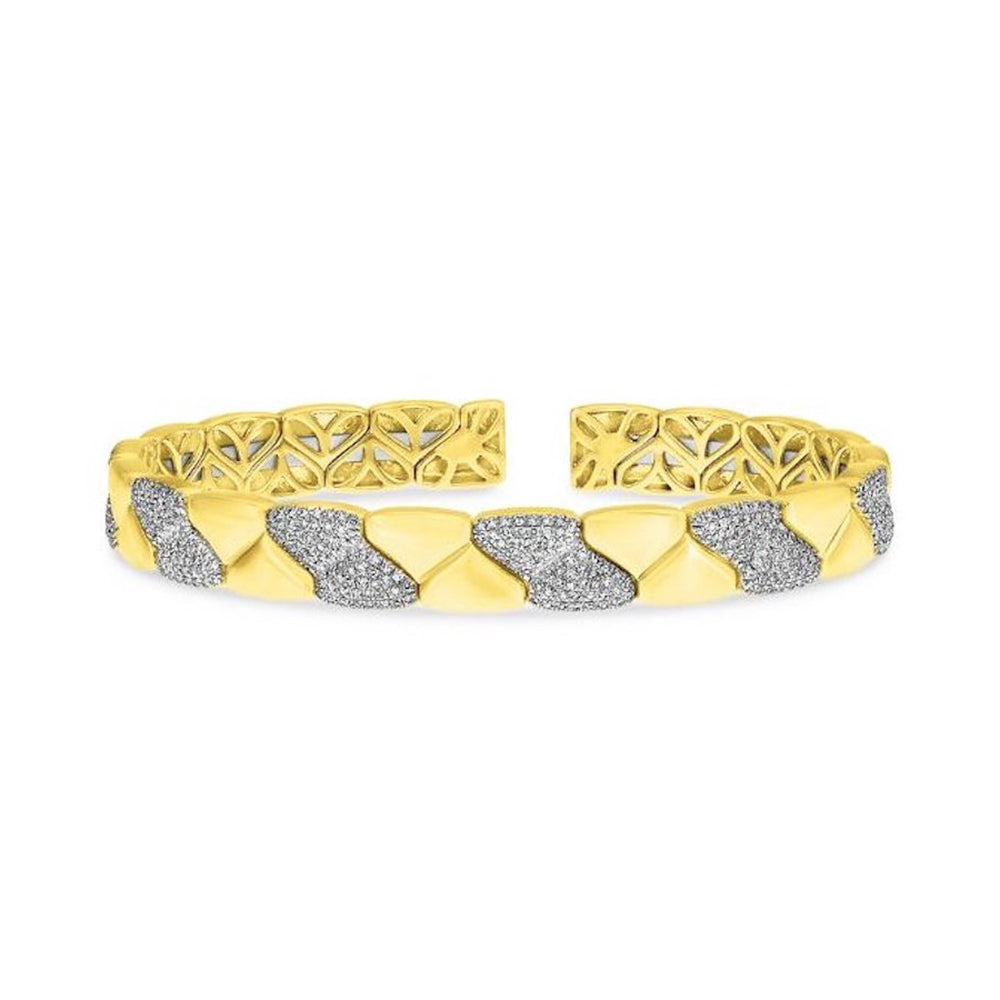 18K Yellow & White Gold Diamond Bangle – 0.77 TCW