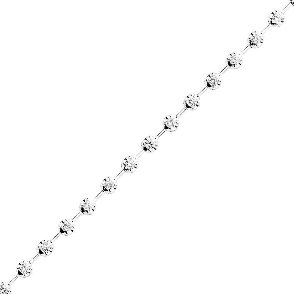 0.96 Carat Round Brilliant Cut Diamond Bracelet 18k White Gold