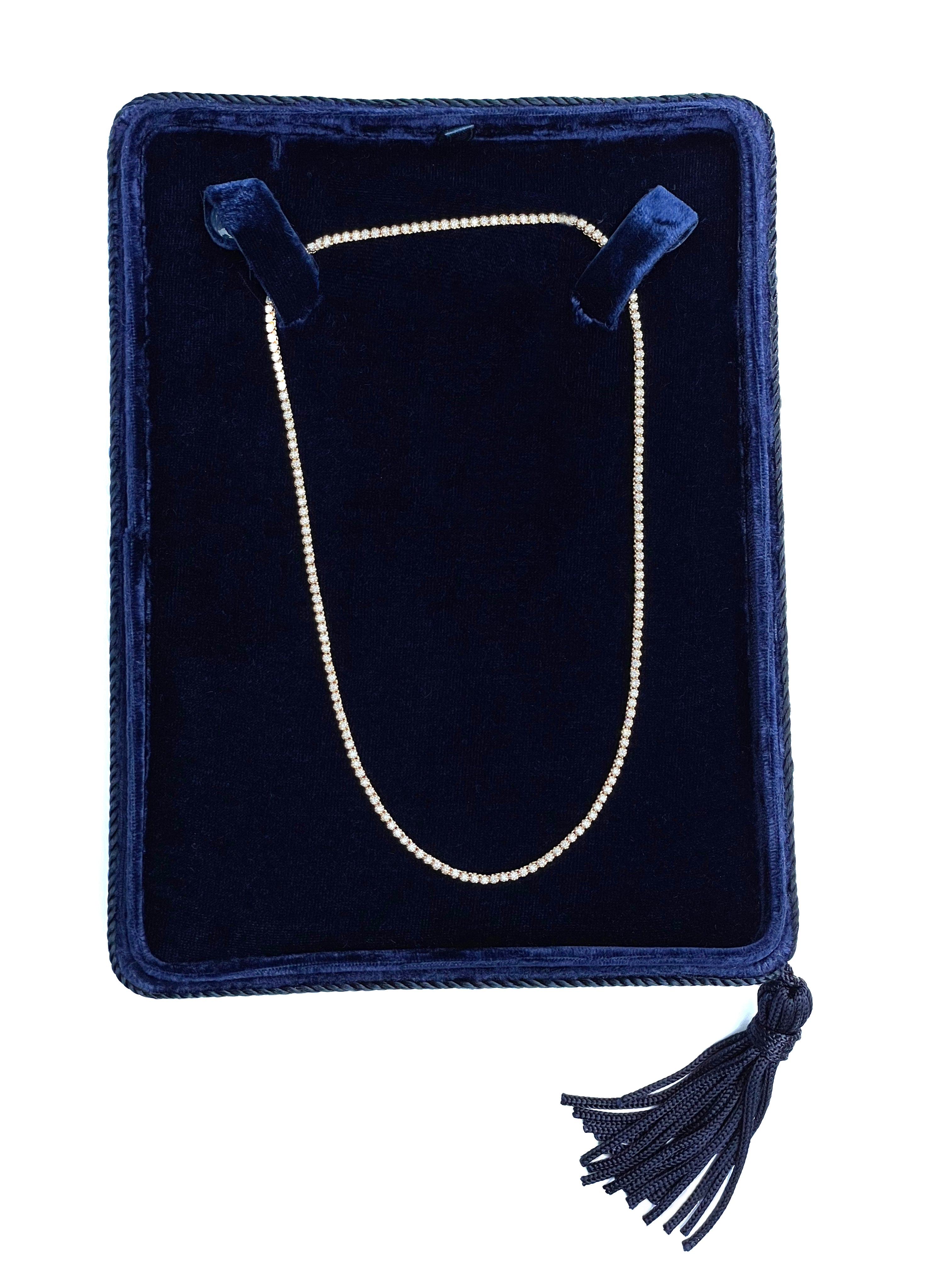 1.96 Carat Diamond Rivière (Tennis) Necklace 14k Yellow Gold