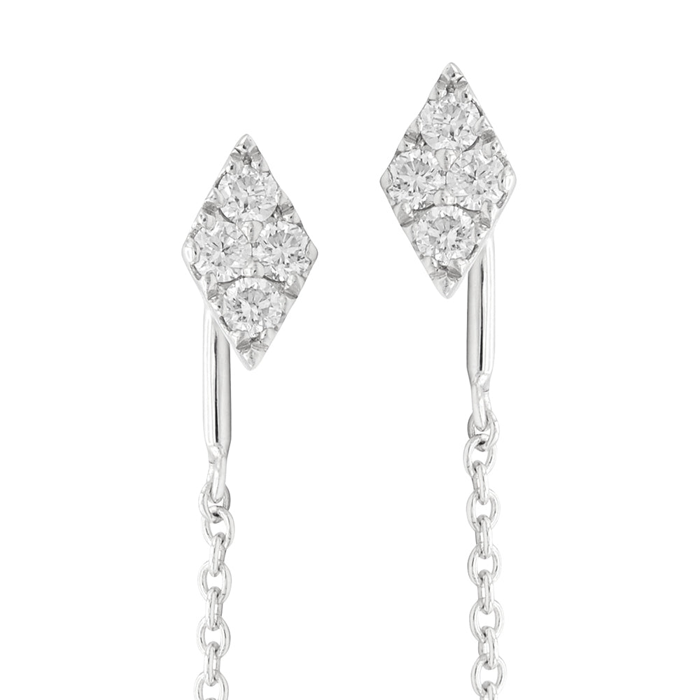 Diamond Threader Earrings | 0.14 TCW | 14K White or Yellow Gold