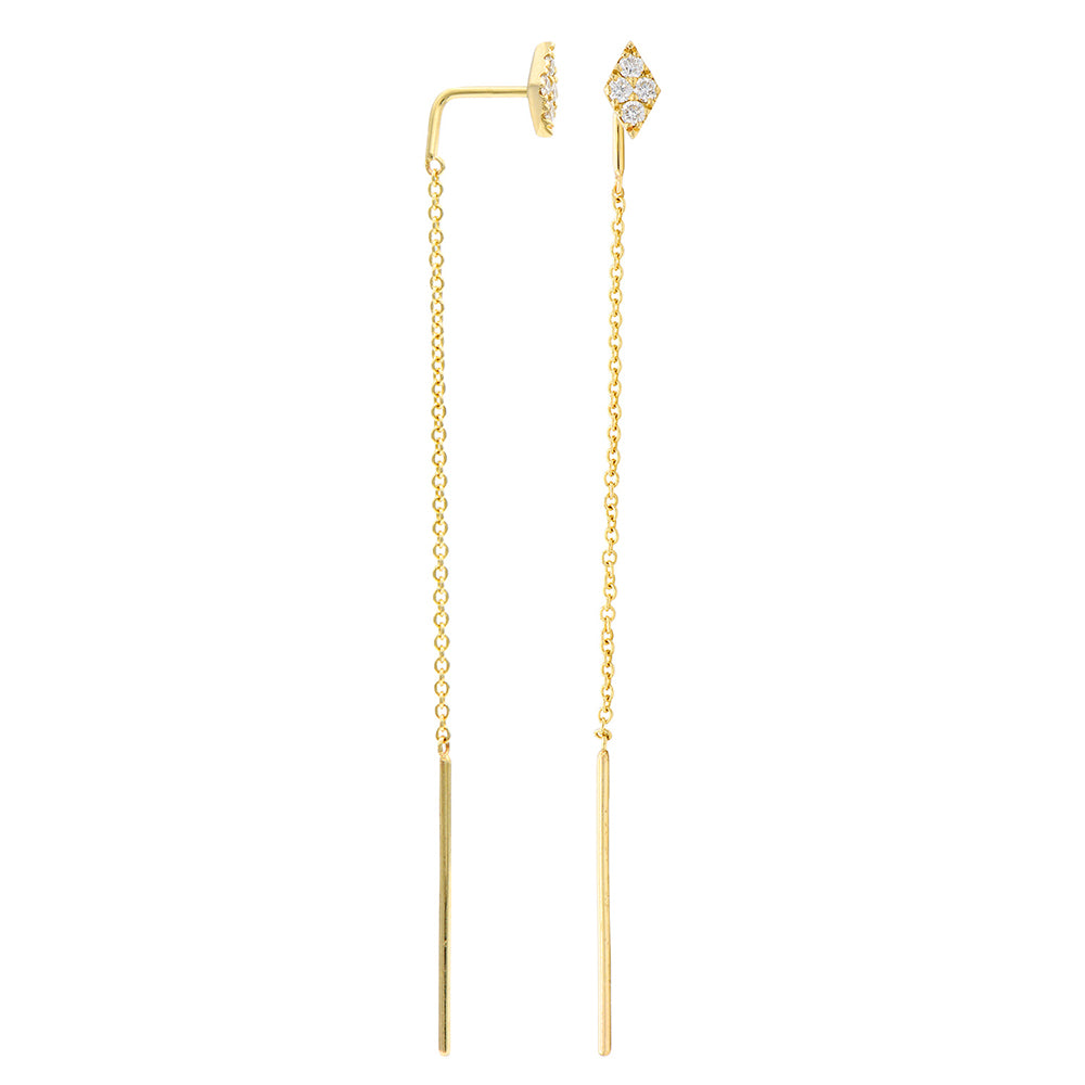 Diamond Threader Earrings | 0.14 TCW | 14K White or Yellow Gold