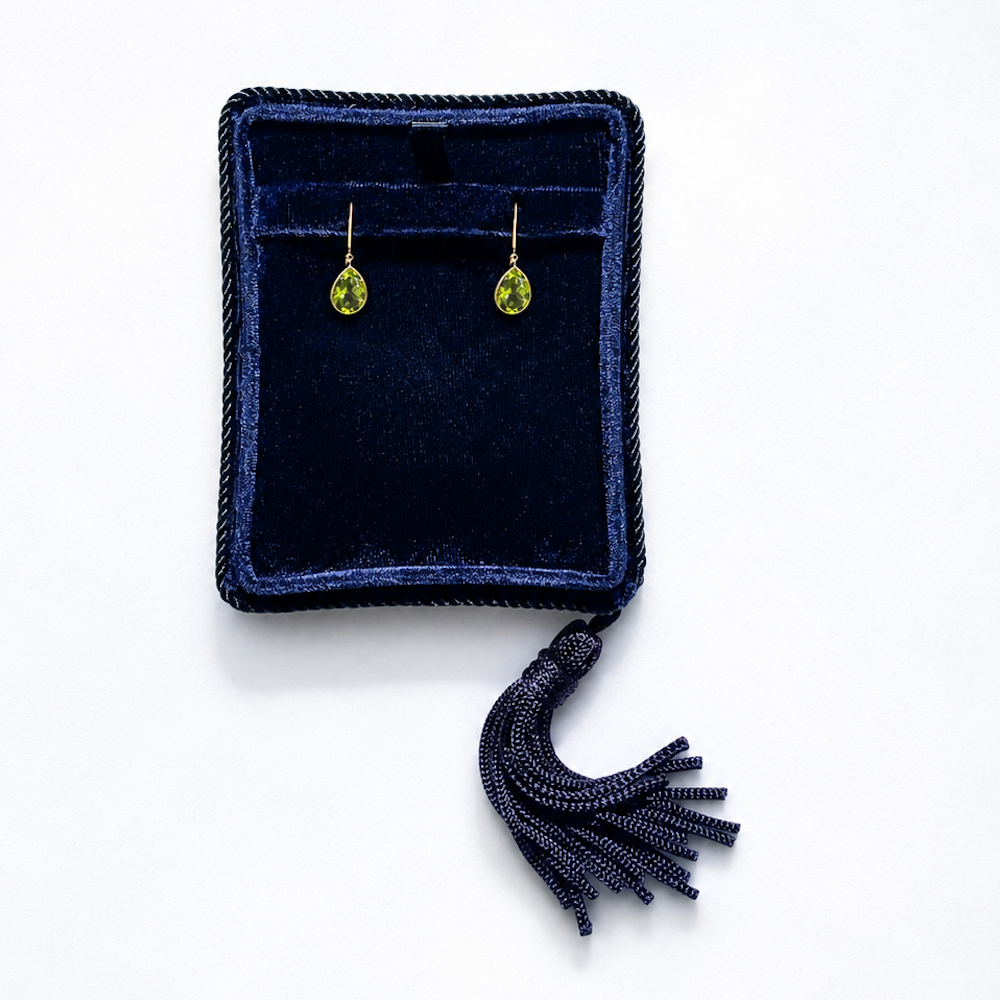18K Yellow Gold Pear-Shaped Peridot Earrings