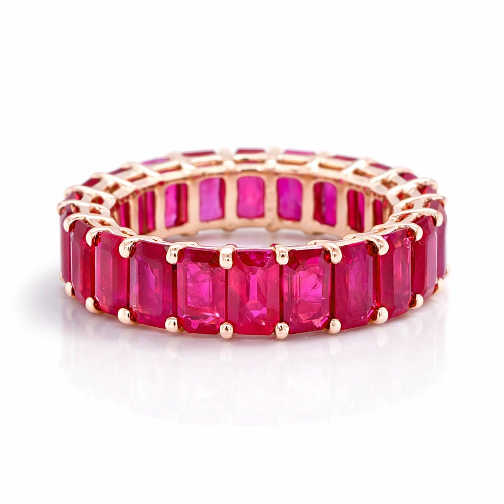 18K Yellow Gold Ruby Eternity Band – 6.39 Carat Total Weight