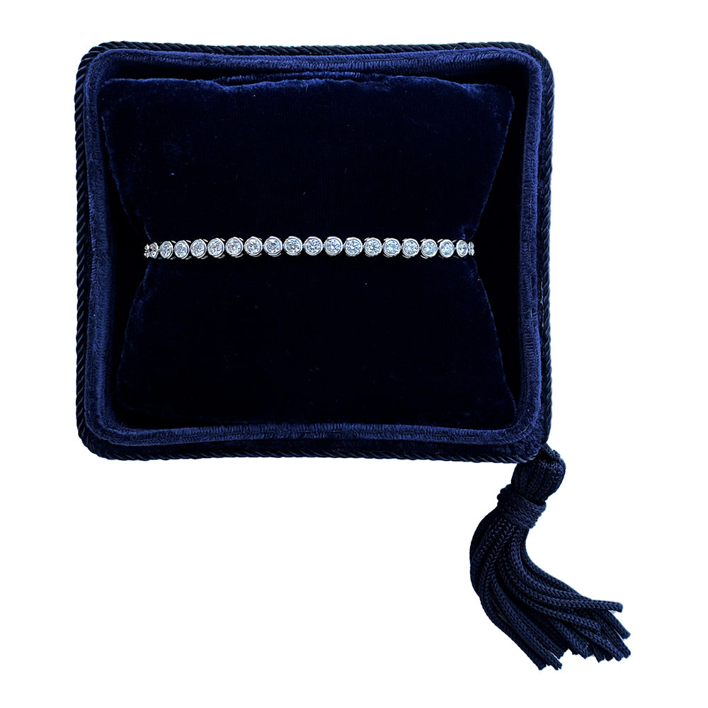 Bezel Set Diamond Tennis Bracelet – 5.47 Total Carat Weight | 18K White Gold