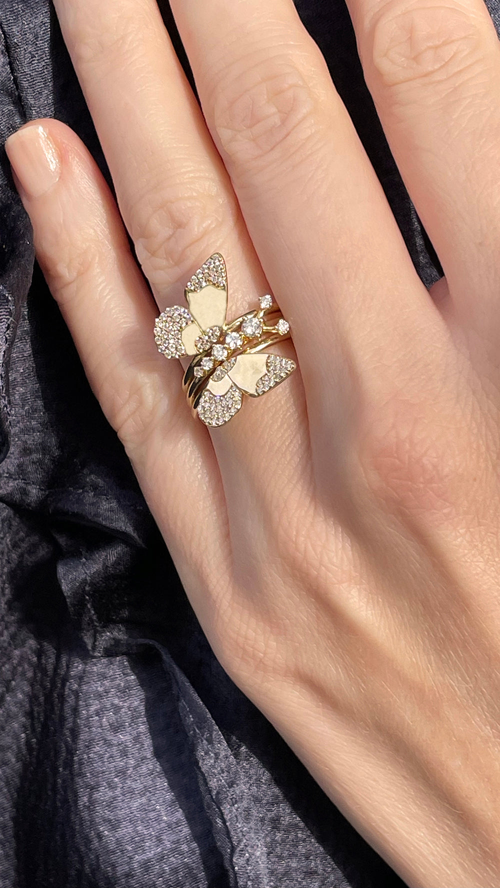 Enchanted Large Diamond Butterfly Ring | Adina Reyter