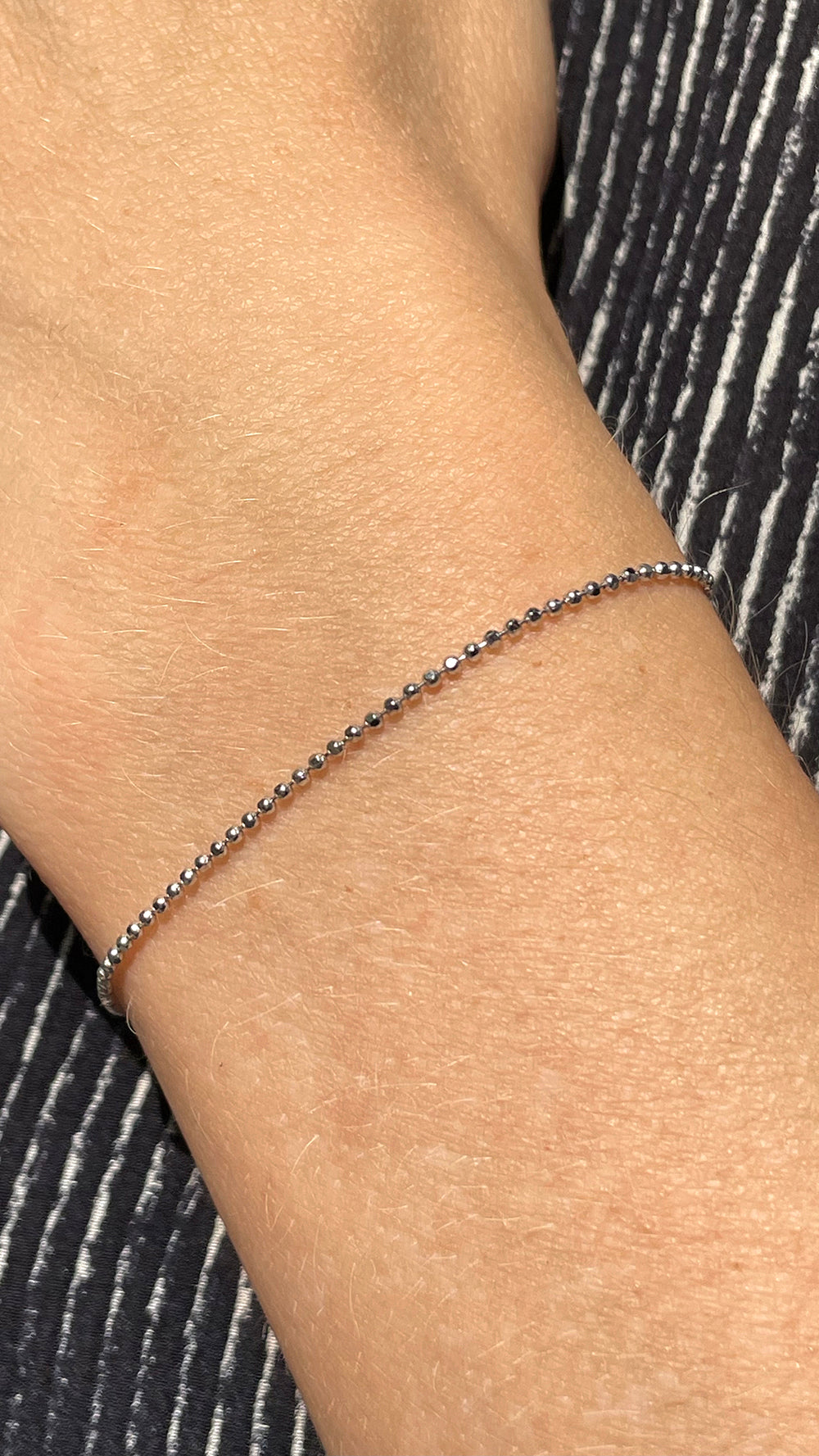 Beaded Bracelet on a Diamond Chain 14k White Gold