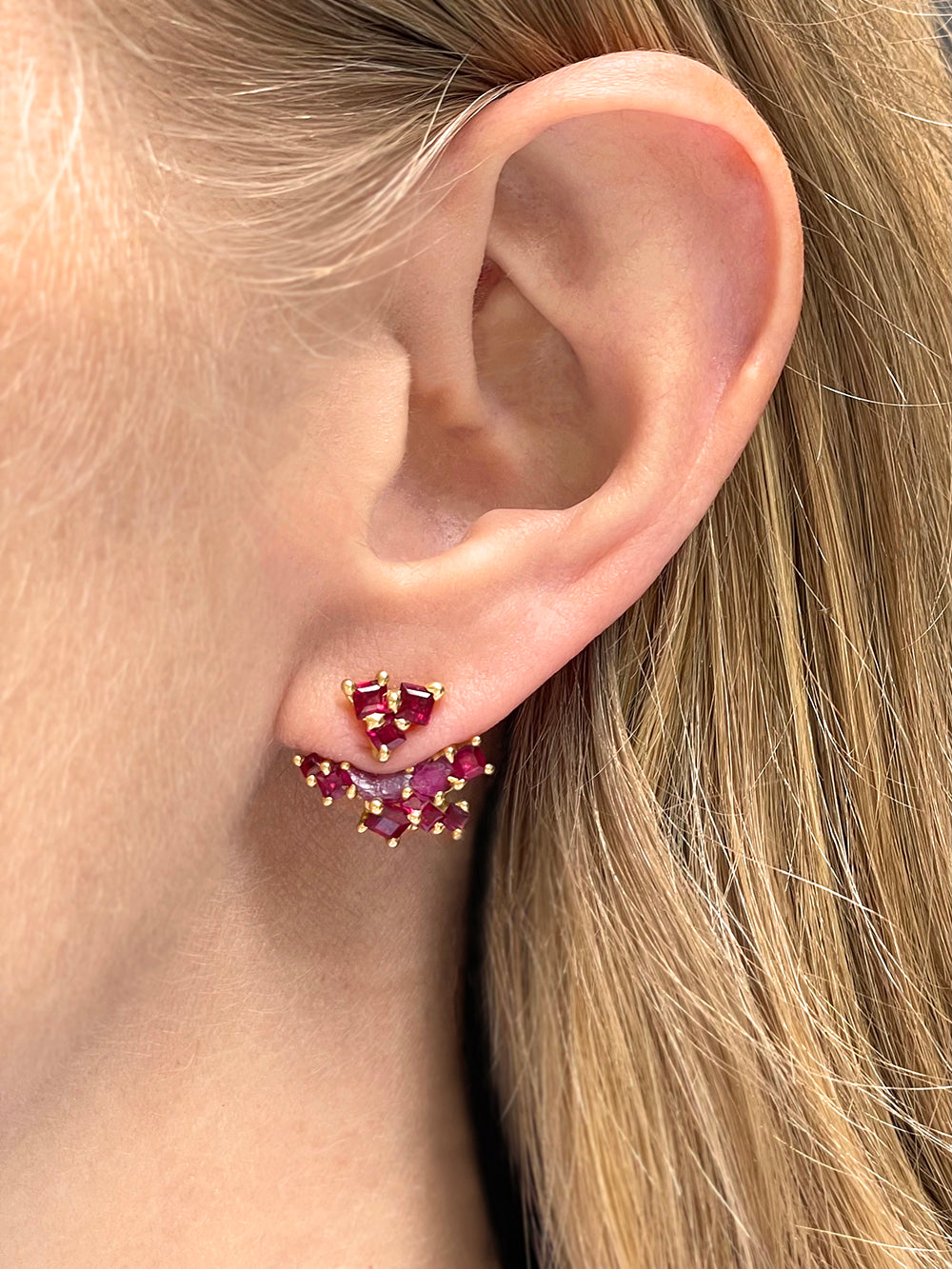 Madeline - Two Part Ruby Earrings | Jayne Moore