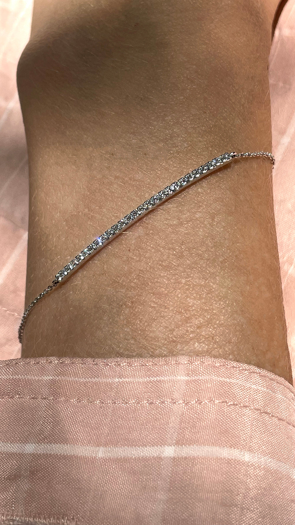 White Gold and Diamond Bar Bracelet