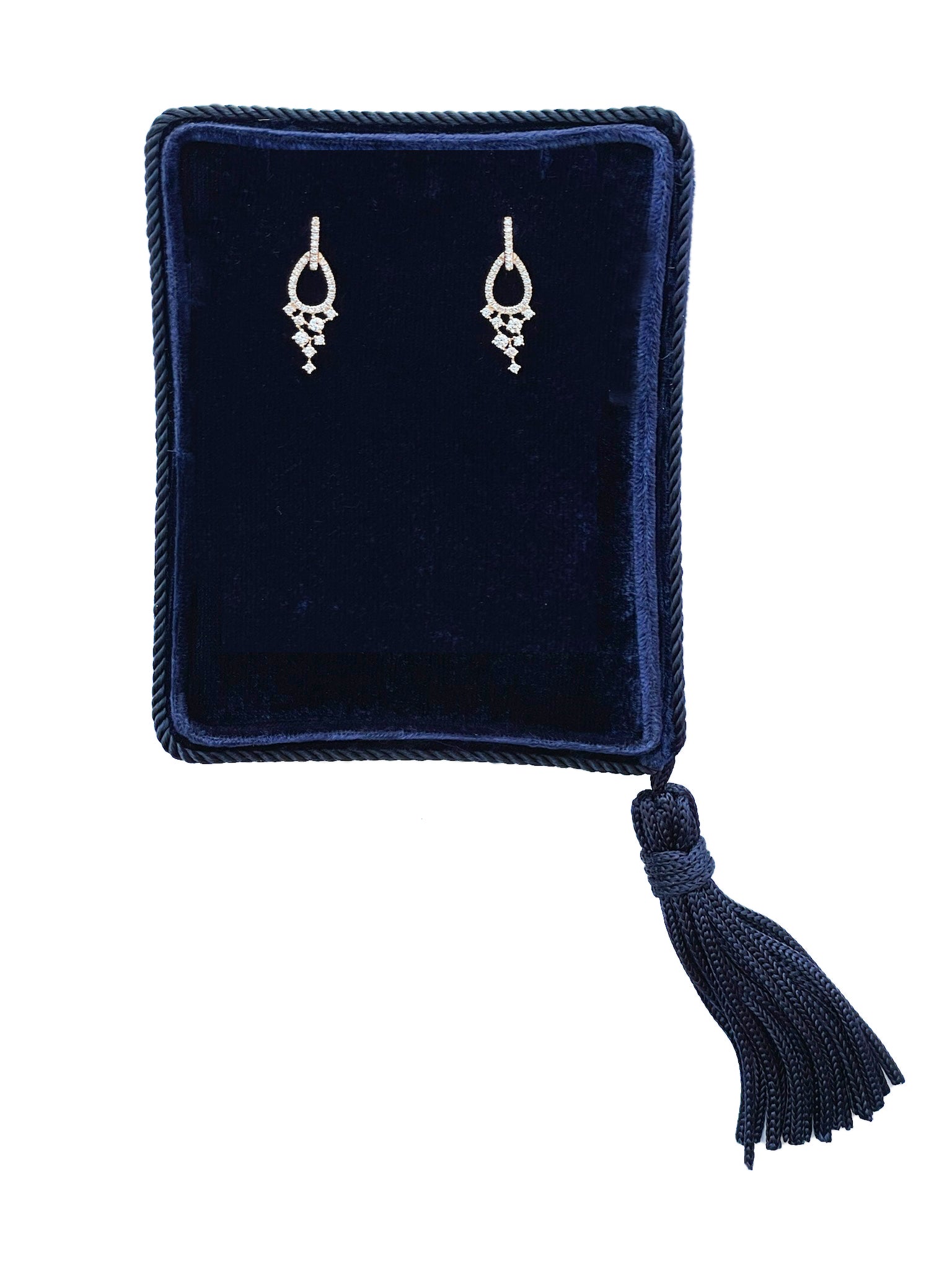 14K Yellow Gold Diamond Circle Drop Earrings (0.43 Carats)