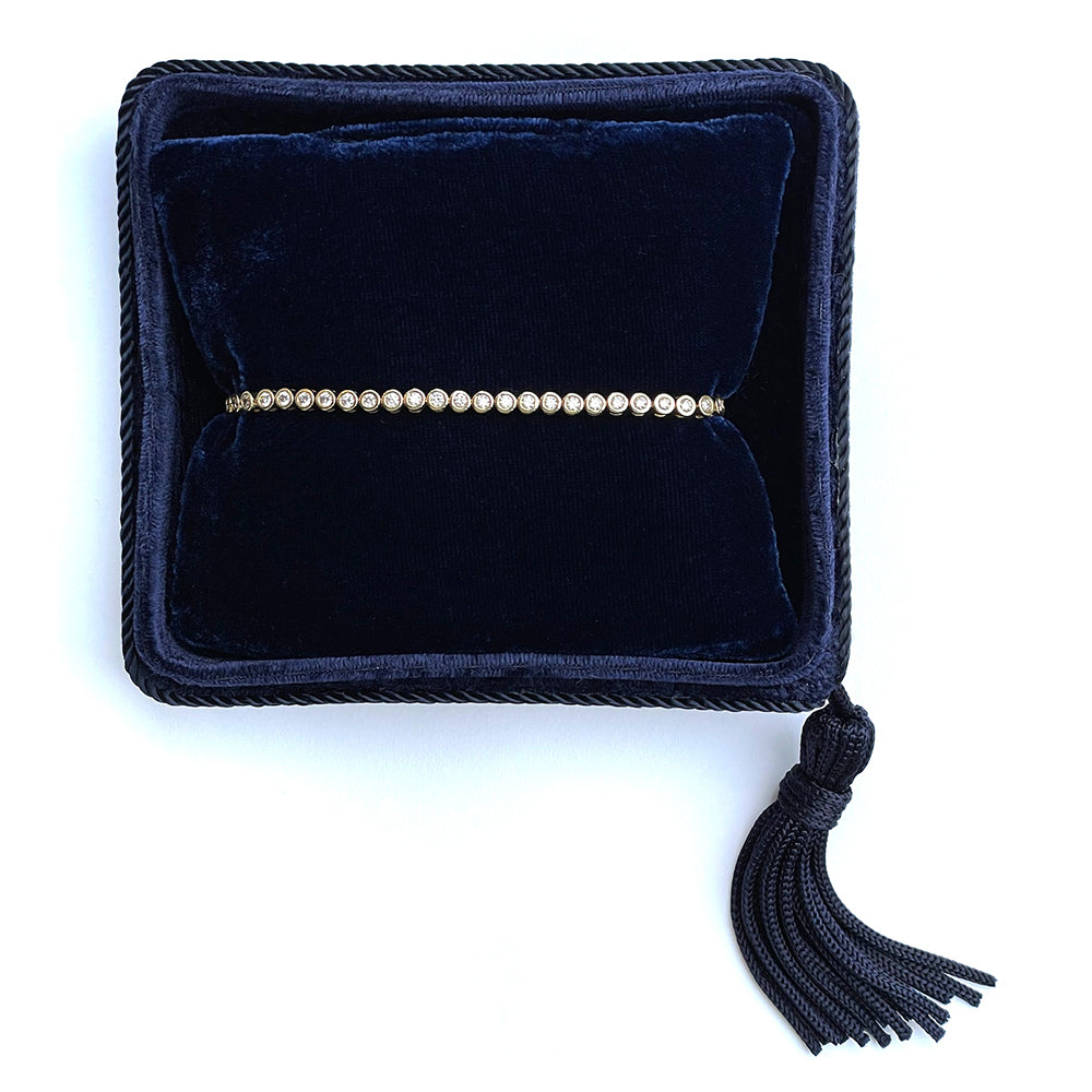 14K Yellow Gold Diamond Bezel Tennis Bracelet – 2.01 Carat Total Weight