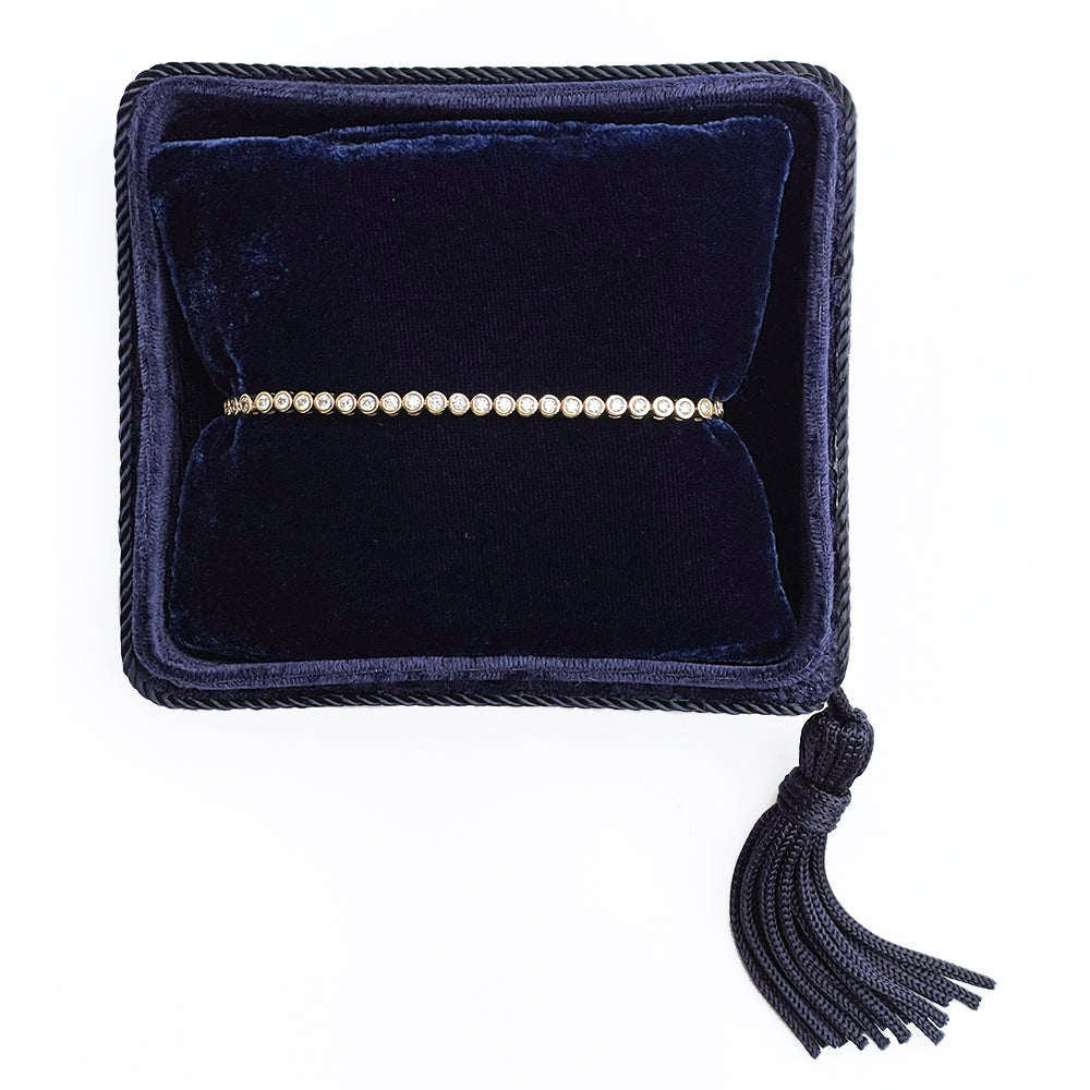 14K Yellow Gold Diamond Bezel Tennis Bracelet – 3.00 Carat Total Weight