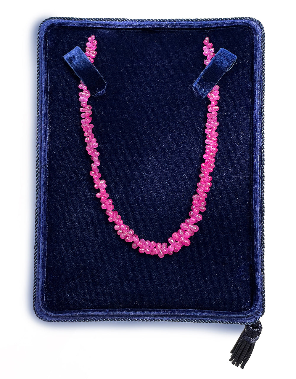 Beaded Pink Sapphire Briolette Necklace with 18k Yellow Gold Clasp