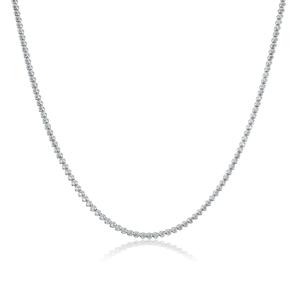 Bezel Diamond Tennis Necklace | 1.88 CTW Natural Diamonds | 18K White Gold  - Marisa Perry