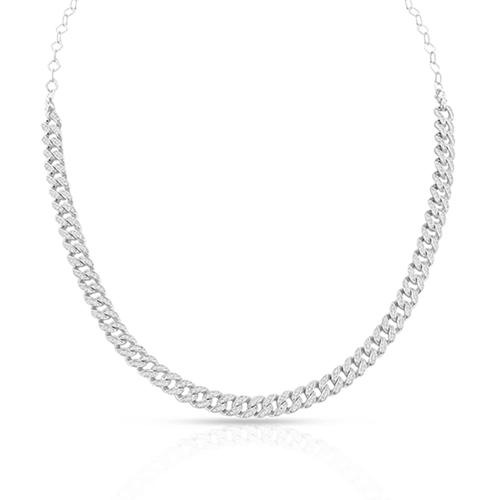 Cuban Link Diamond Choker Necklace | 14K Yellow Gold or White Gold
