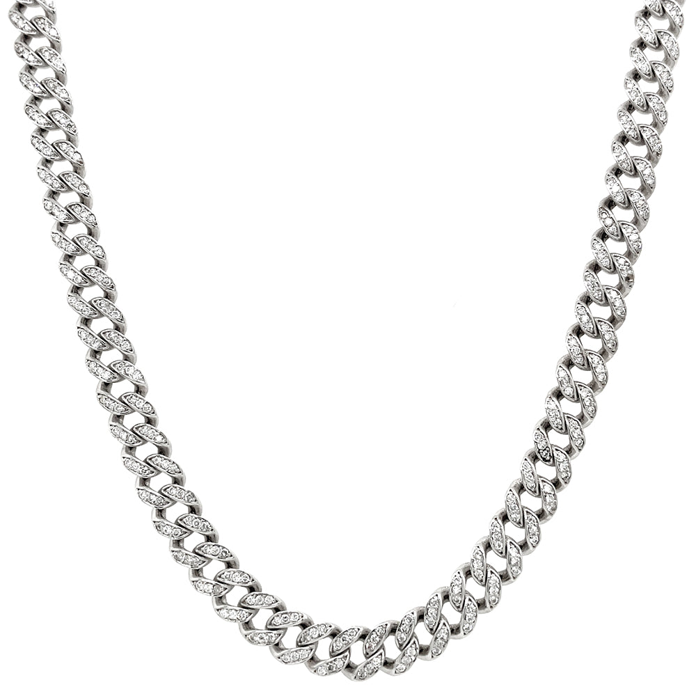 Cuban Link Diamond Choker Necklace | 14K Yellow Gold or White Gold