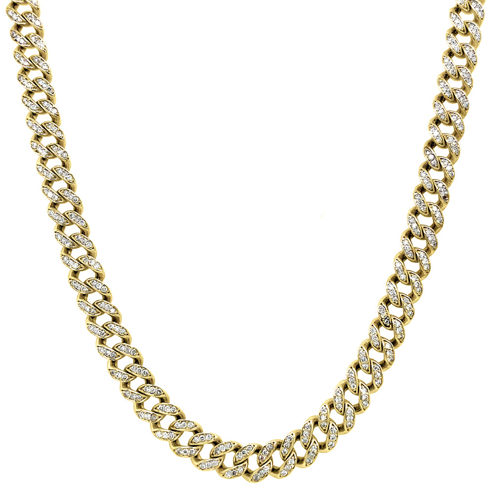 Cuban Link Diamond Choker Necklace | 14K Yellow Gold or White Gold