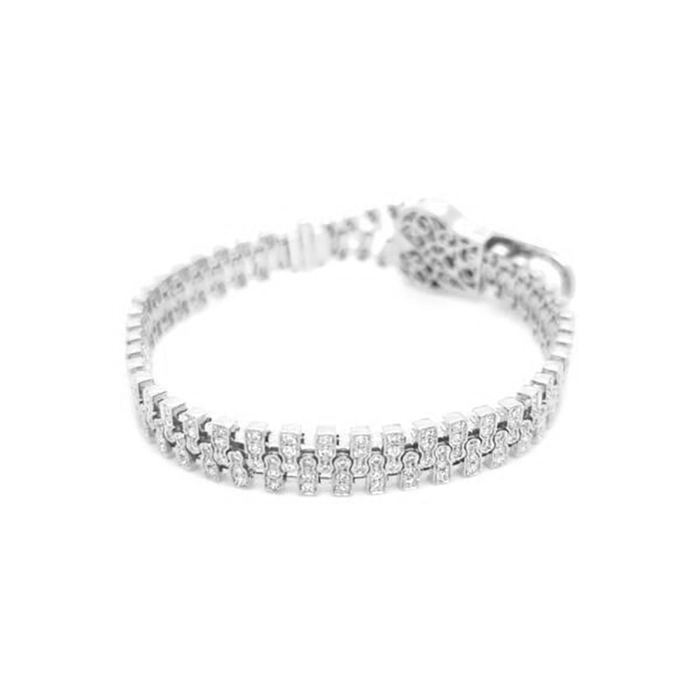 18K White Gold Diamond Zipper Bracelet