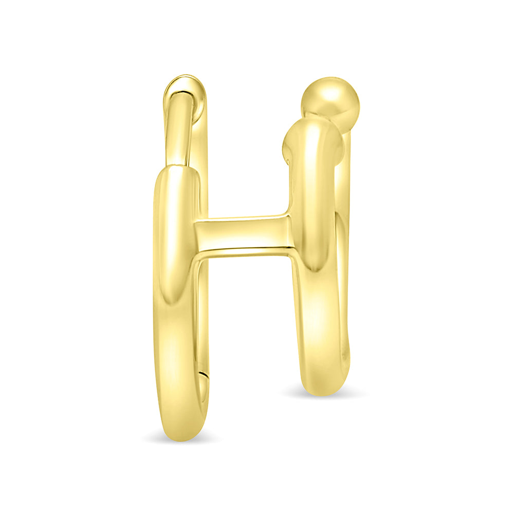 Double Diamond Huggie Earrings | 0.17 TCW | 14K Yellow Gold
