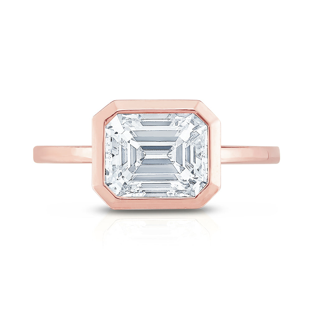 Emerald Cut East West Setting 18k Rose Gold | Marisa Perry by Douglas Elliott