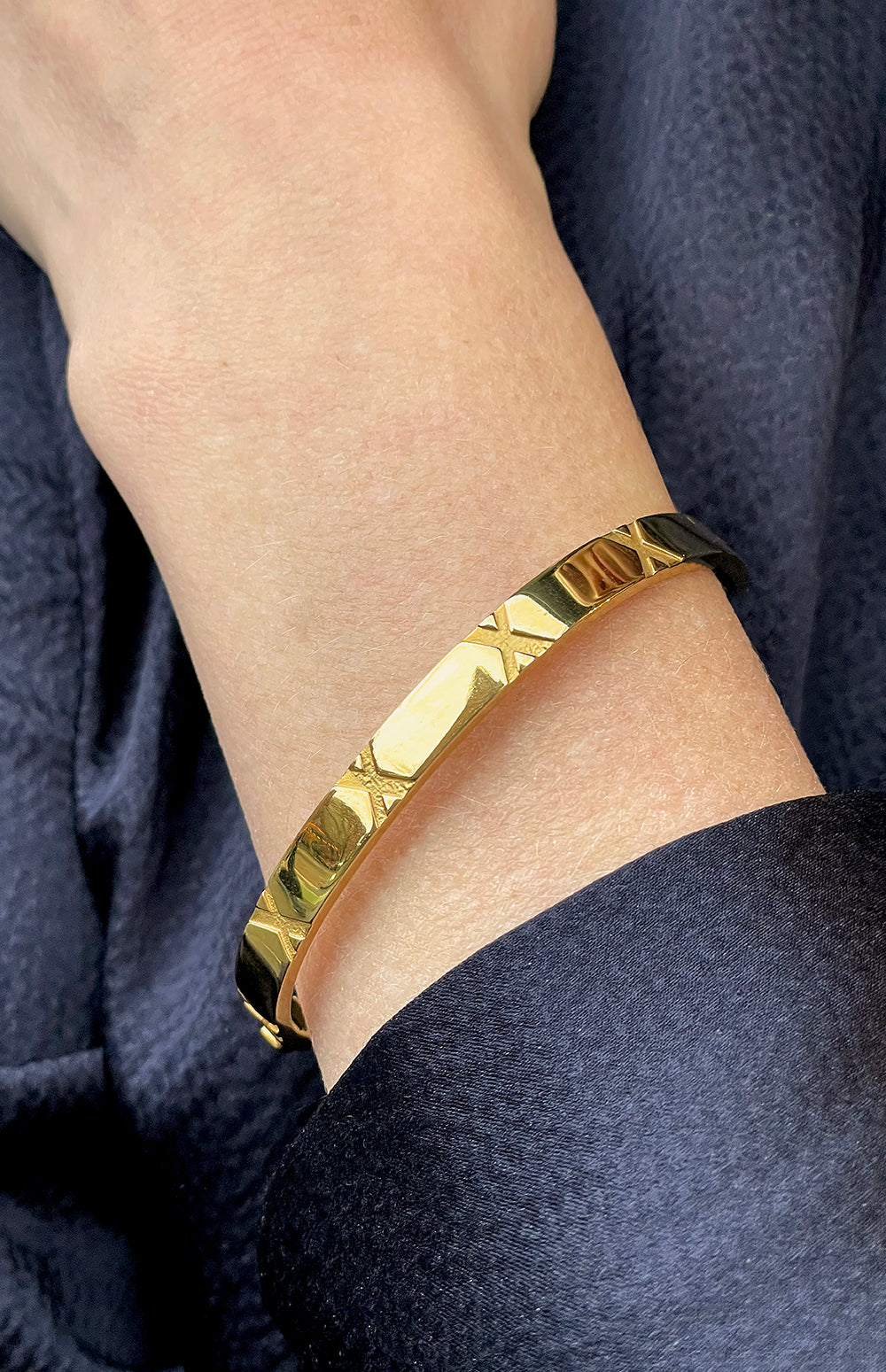 The X Collection Gold Bangle Bracelet Custom With Your Initials