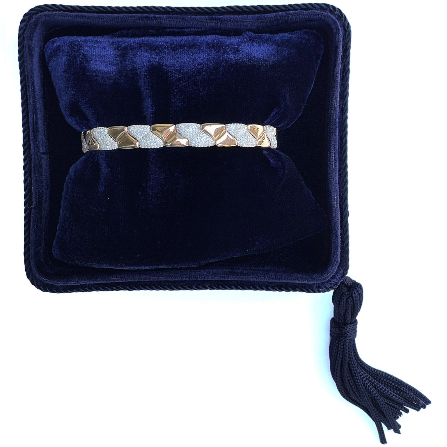 18K Yellow & White Gold Diamond Bangle – 0.77 TCW