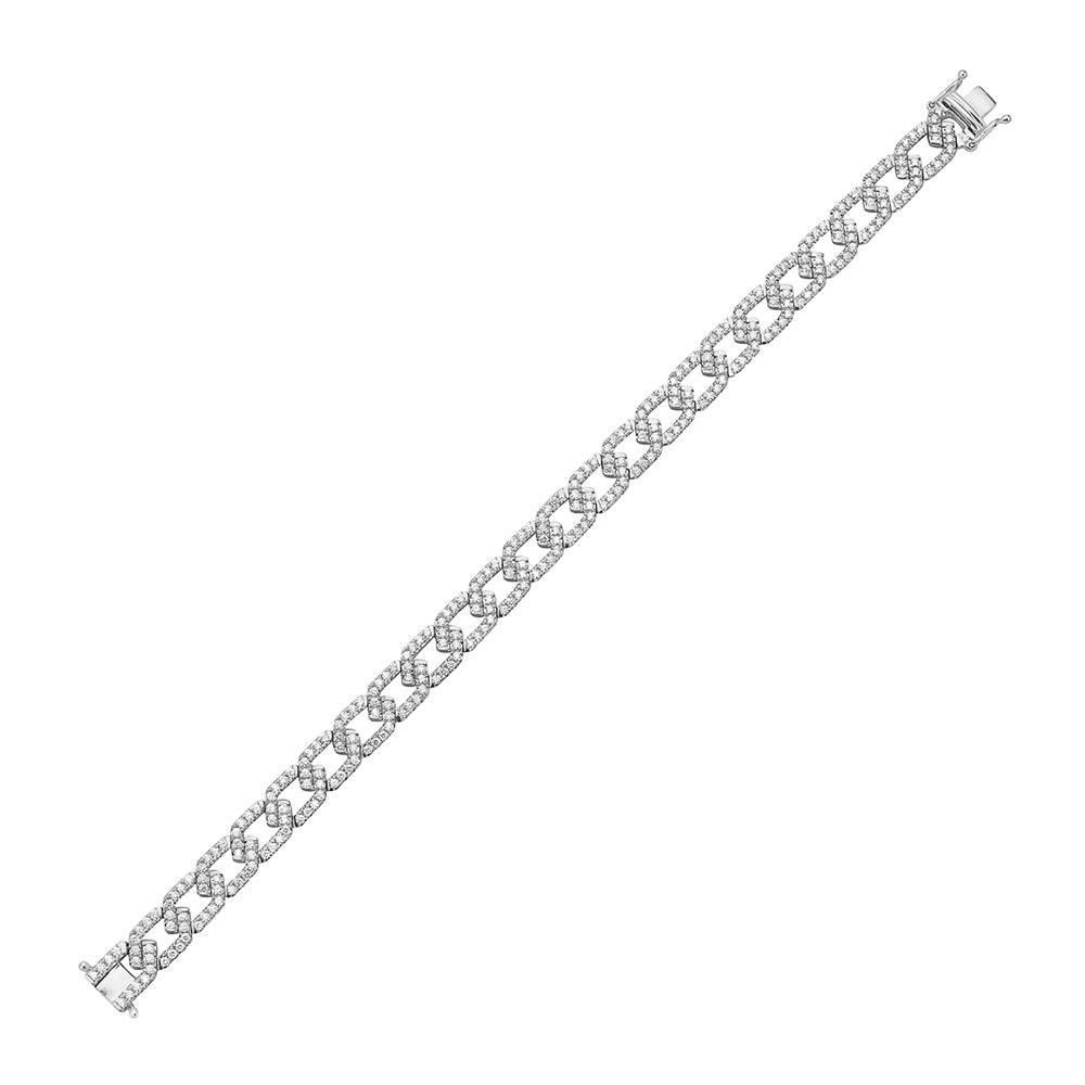 Geometric Diamond Link Bracelet 14k White Gold - 2.83 carats