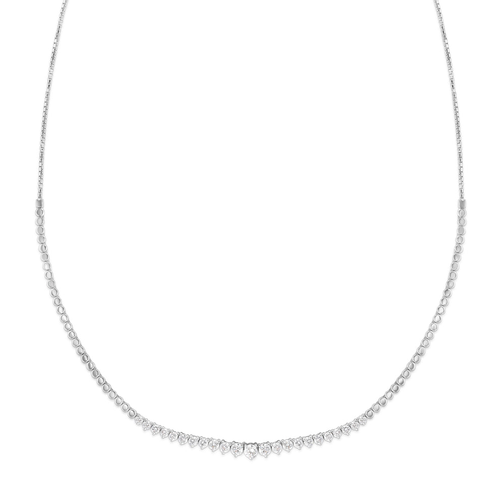 Graduated Diamond Bolo Necklace on a white background