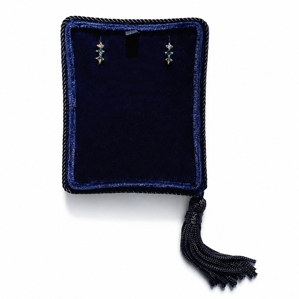 Harlequin Blue Sapphire Drop Earrings