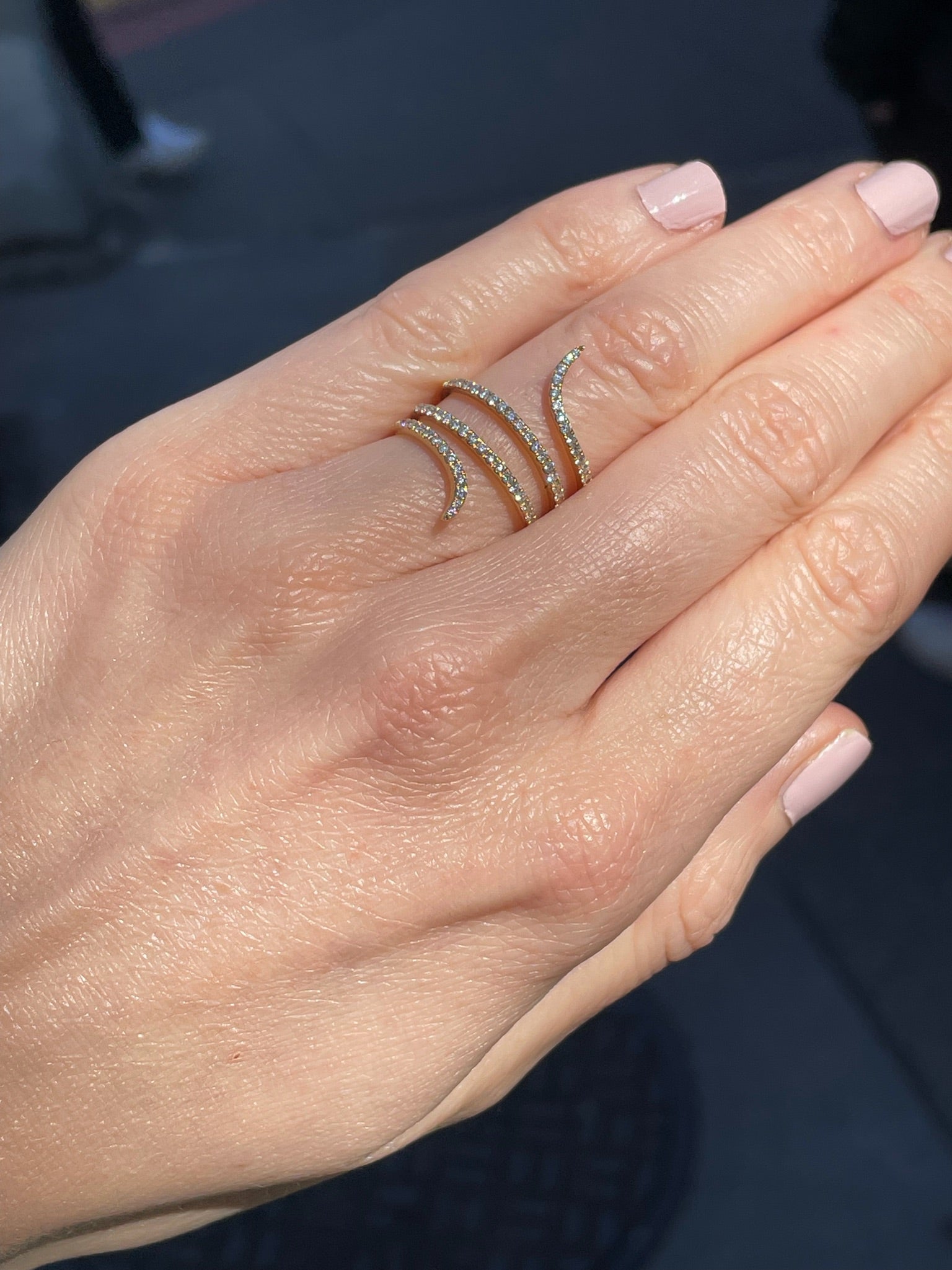 Diamond Spiral Ring 18k Yellow Gold