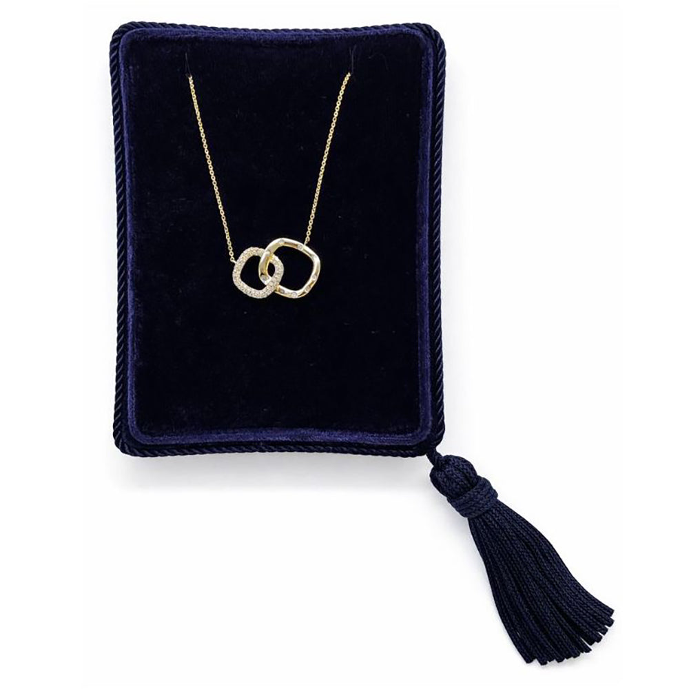 Interlocking Diamond Pendant Necklace | 14K Yellow Gold