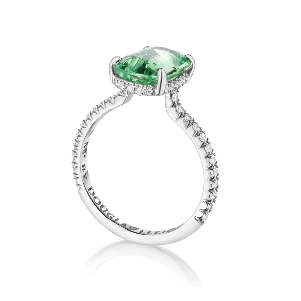 Mint Green Grossular Garnet Katherine Ring Set in Platinum