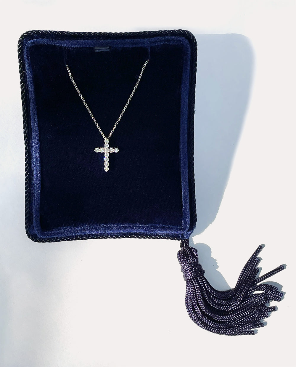 Large White Gold and Diamond Cross