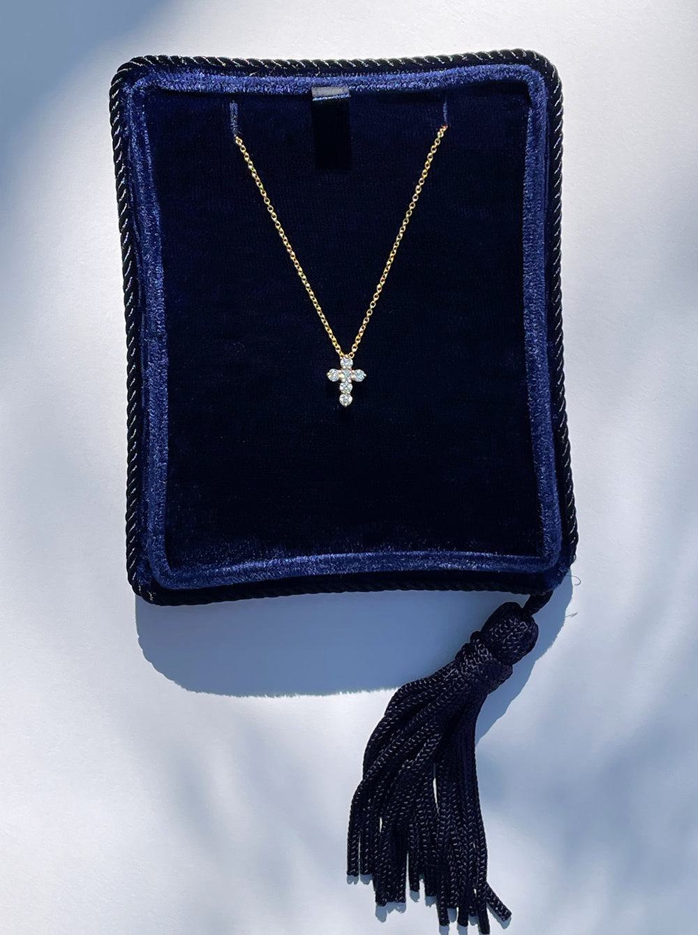 Petite Yellow Gold and Diamond Cross