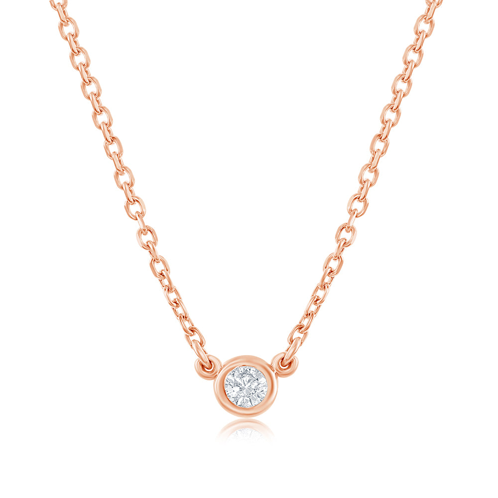Petit Bezel Set Diamond Solitaire | 14K Yellow Gold, White Gold or Rose Gold