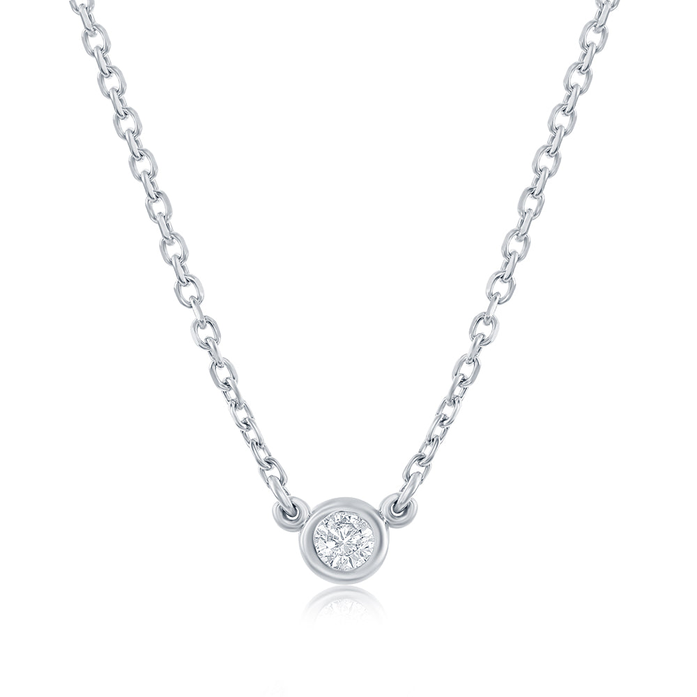 Petit Bezel Set Diamond Solitaire | 14K Yellow Gold, White Gold or Rose Gold