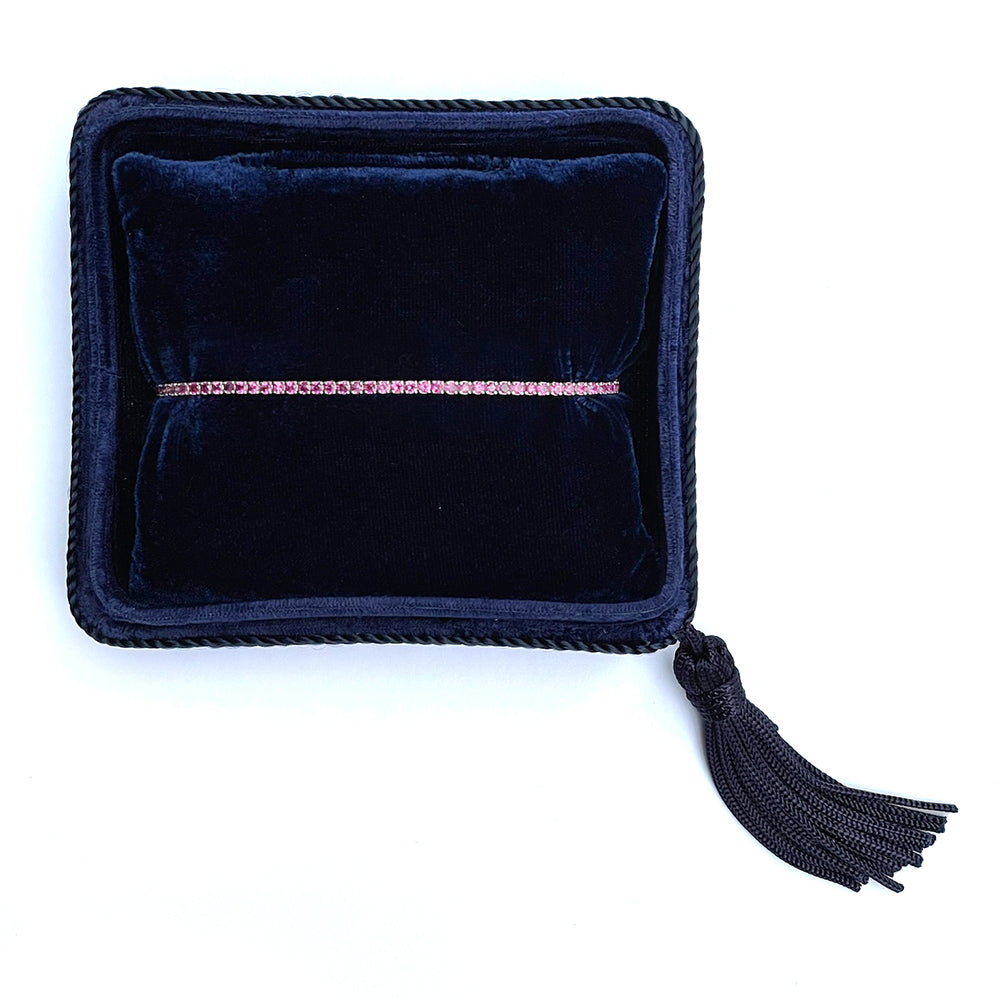 18K White Gold Pink Sapphire Tennis Bracelet, 3.08 TCW