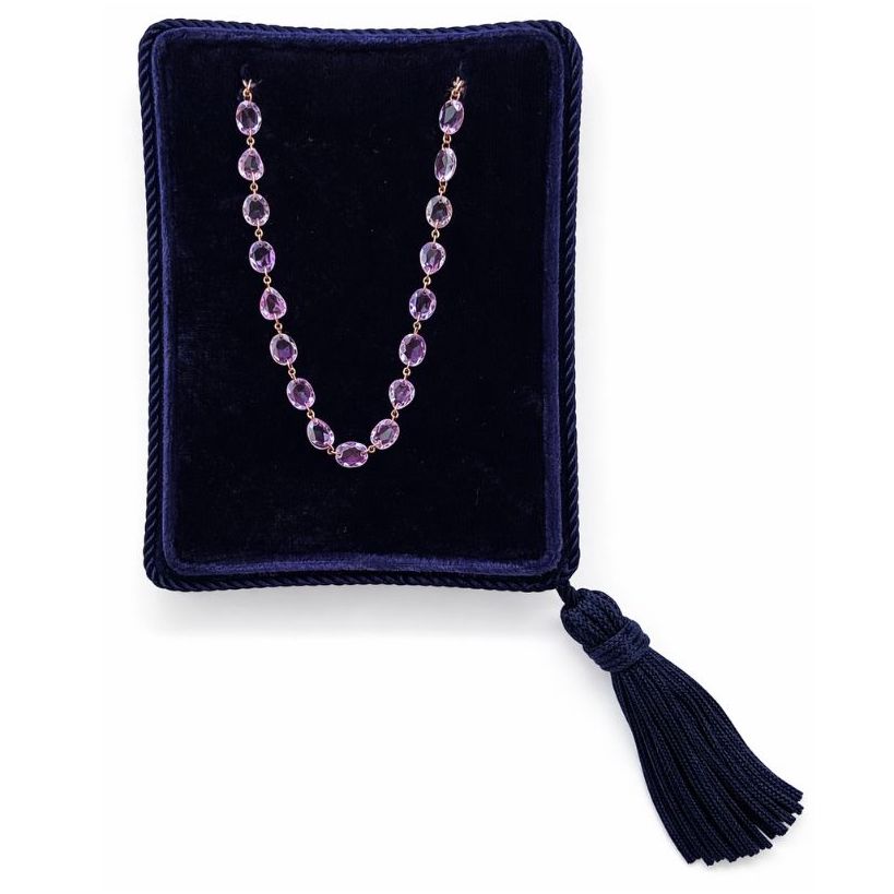 Pink Sapphire Collet-Set Rivière Necklace | 18k Rose Gold