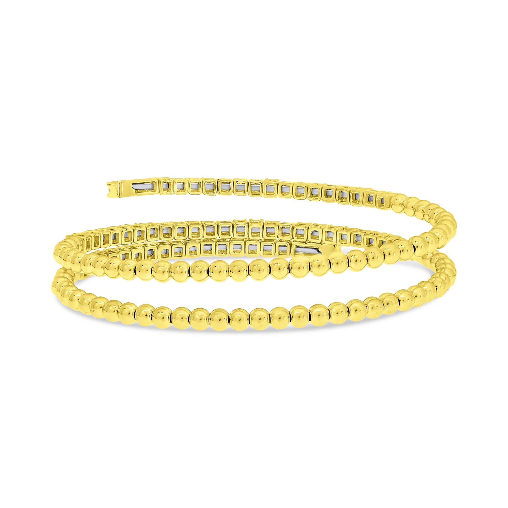 18K Yellow Gold Diamond Flexible Wrap Bangle – 1.70 TCW