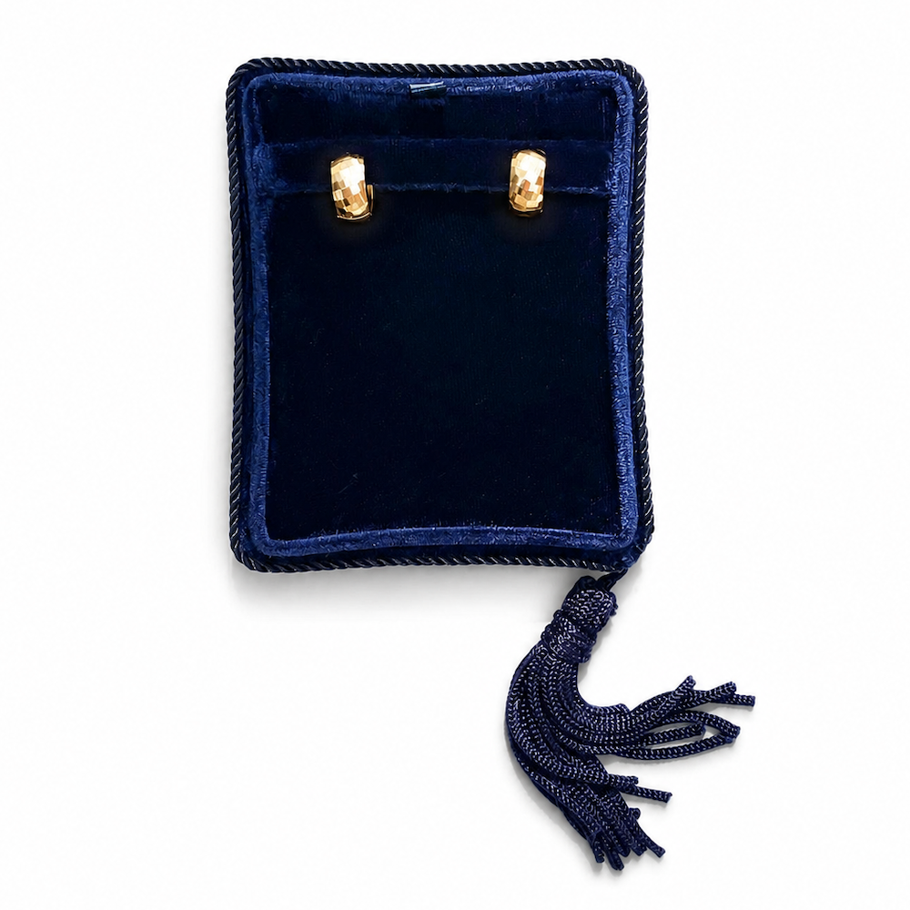 Textured Huggie Wide Hoop Earrings 14k Yellow Gold