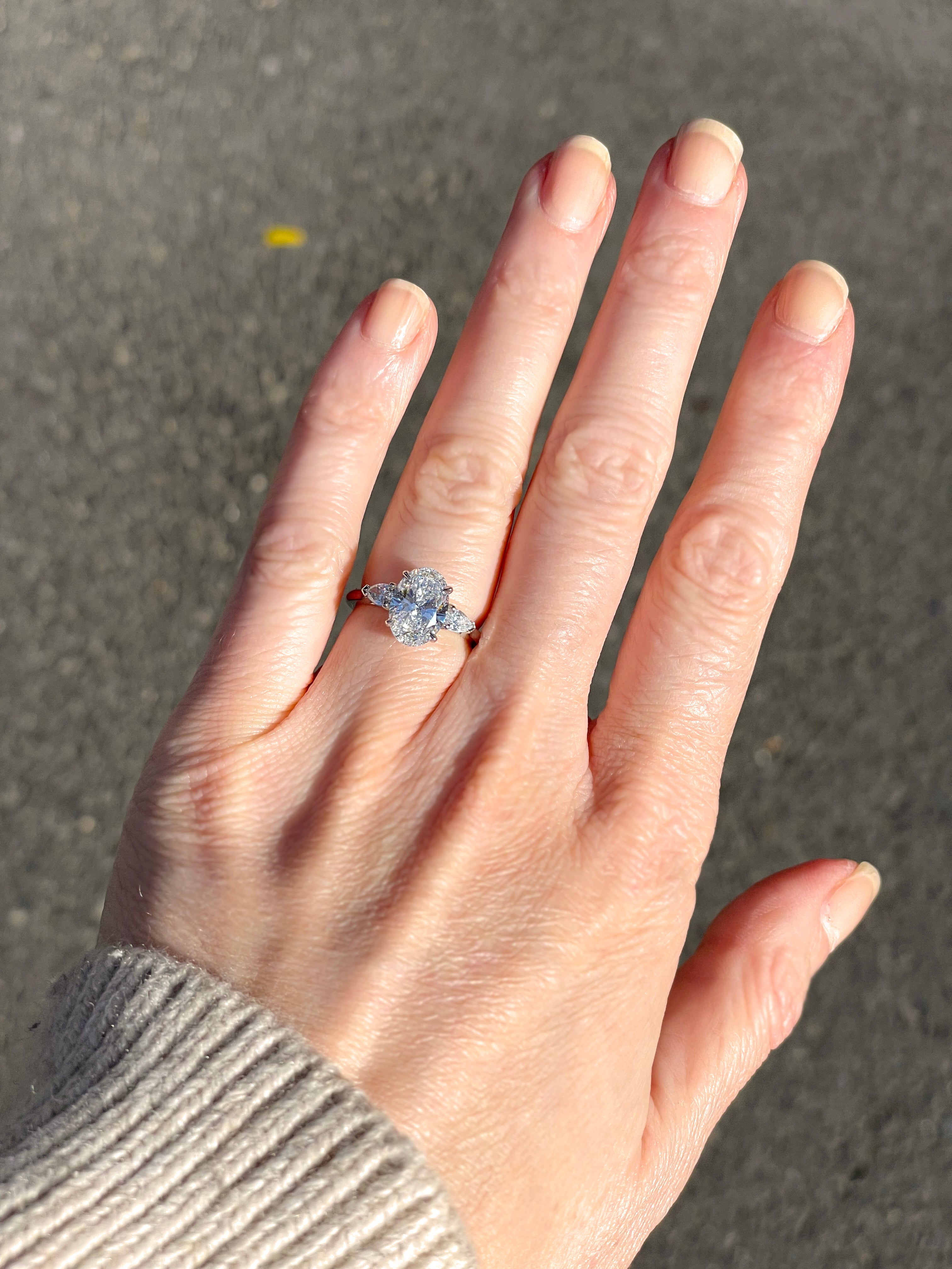 The Oval Cut Diamond Three Stone With Pears | Marisa Perry by Douglas Elliott