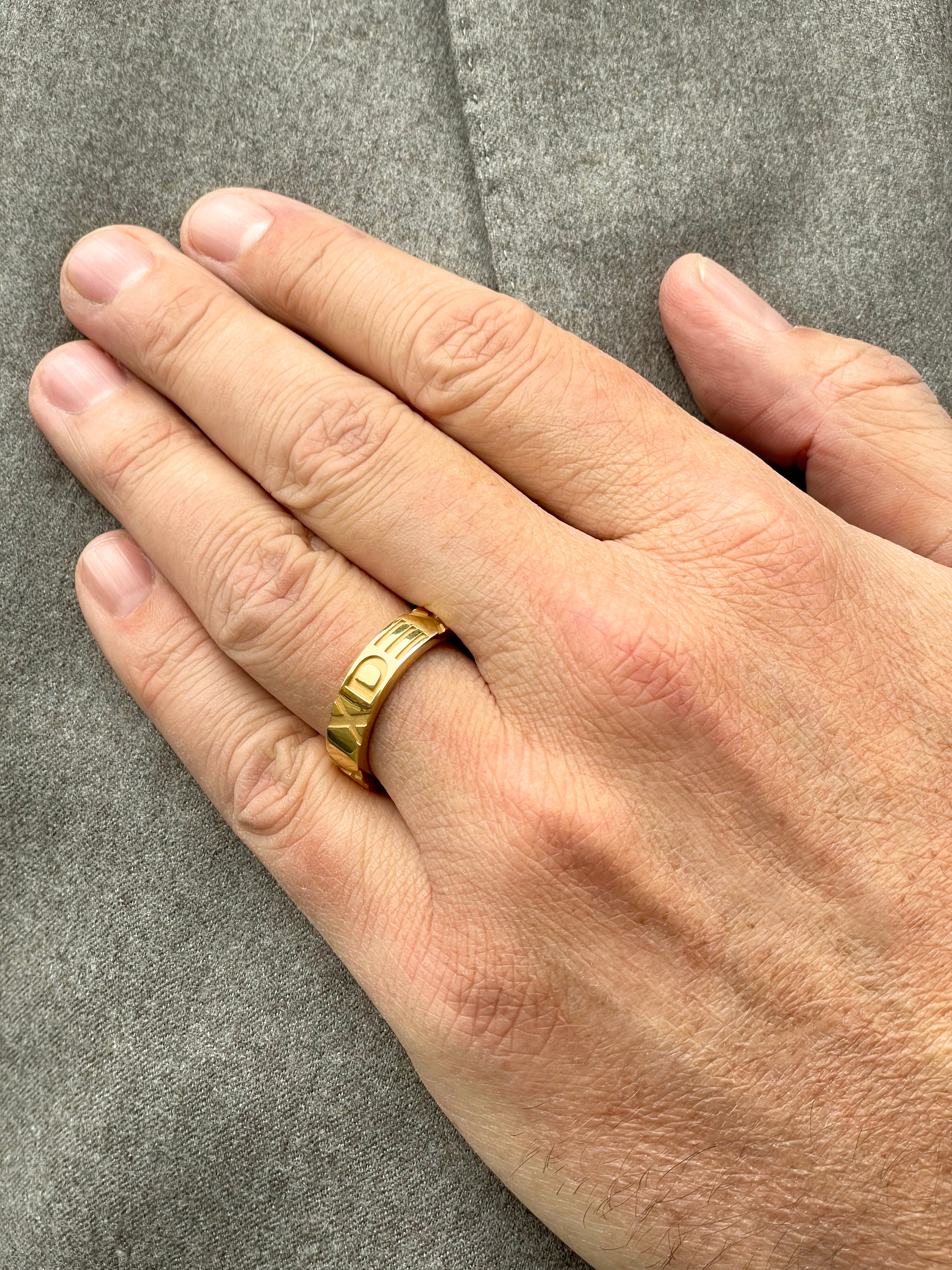 The X Collection Gold Ring for Him – Custom Made with Your Initials