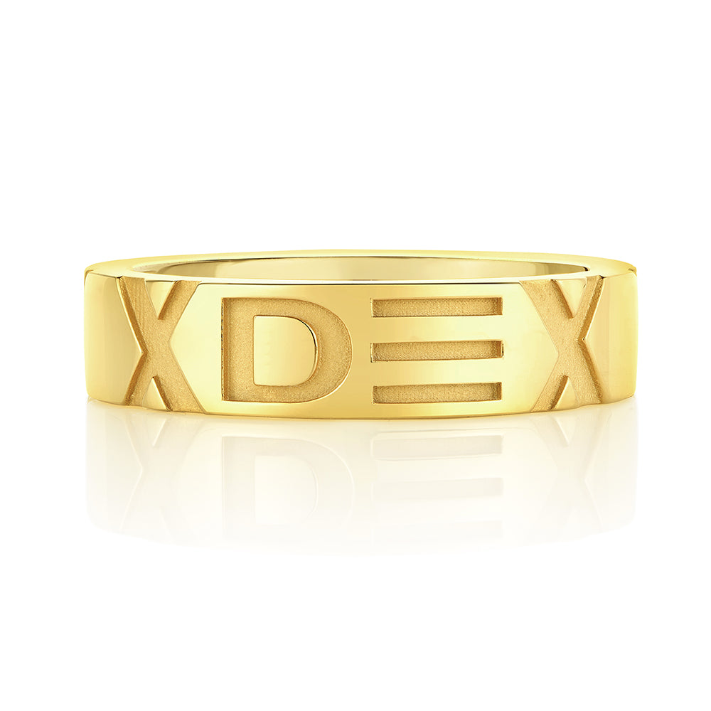 The X Collection Gold Ring for Him – Custom Made with Your Initials