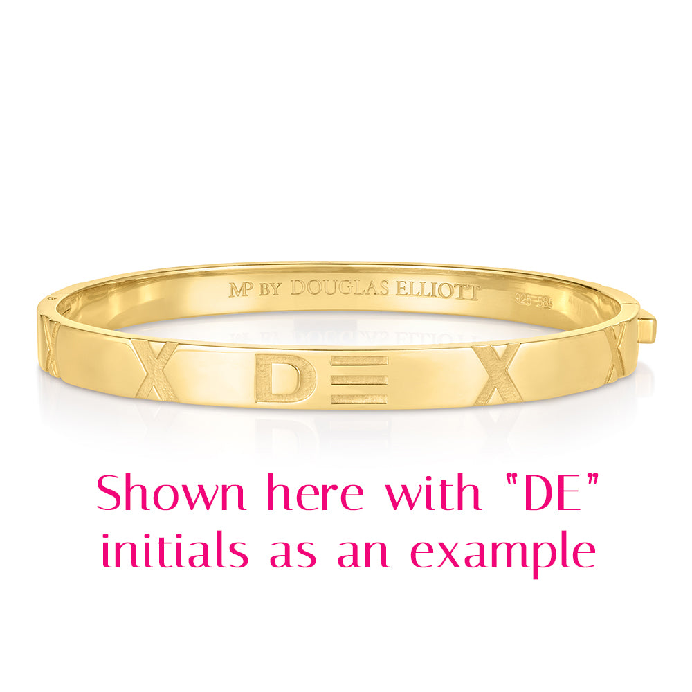 The X Collection Gold Bangle Bracelet Custom With Your Initials