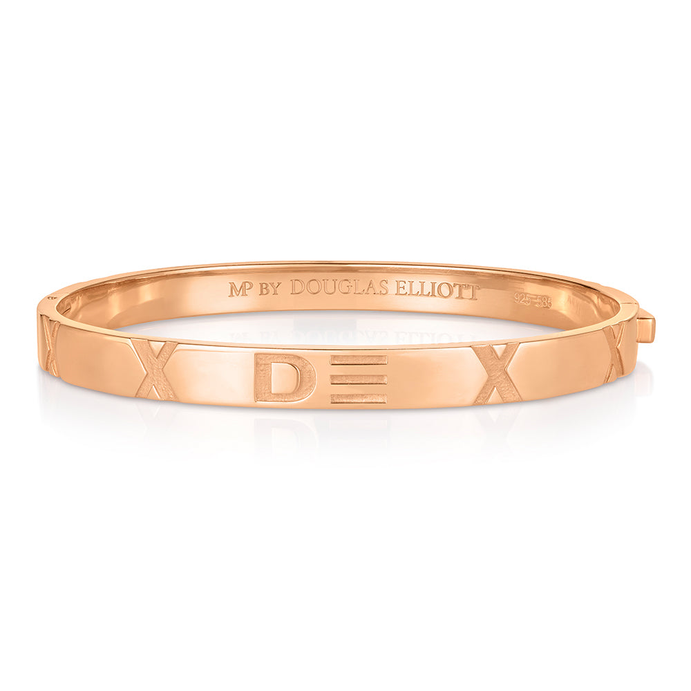 The X Collection Gold Bangle Bracelet Custom With Your Initials