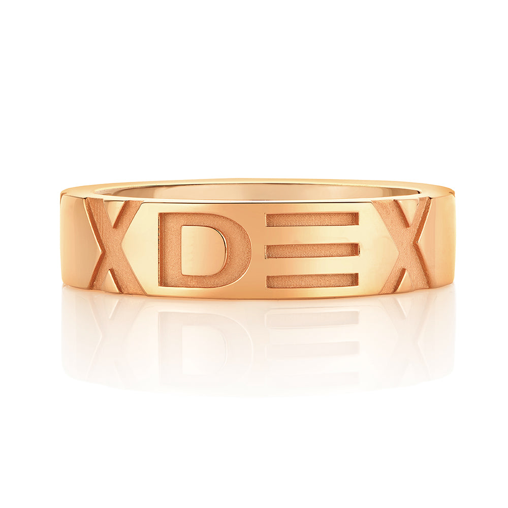 The X Collection Gold Ring for Him – Custom Made with Your Initials