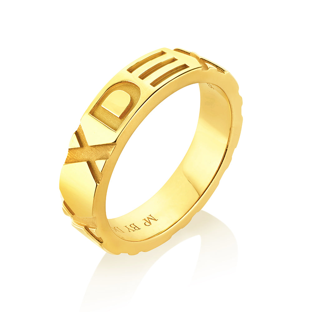 The X Collection Gold Ring for Him – Custom Made with Your Initials