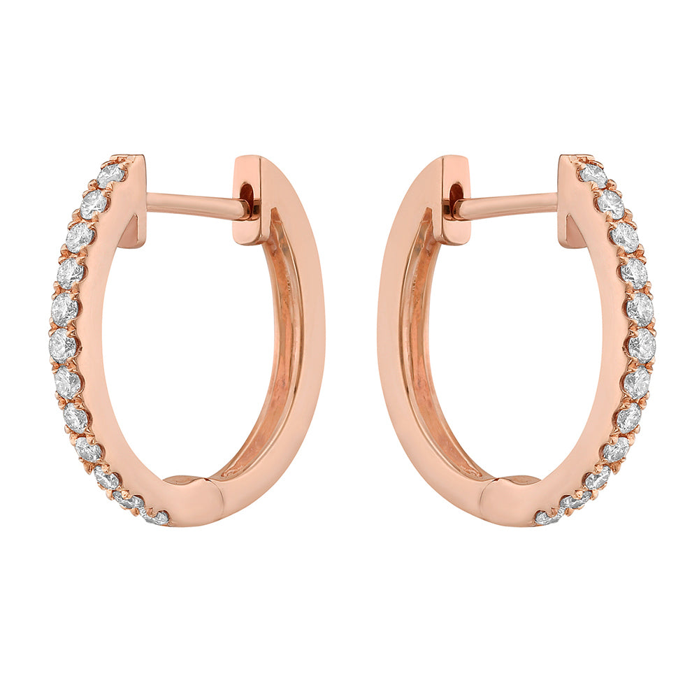 Celestial Diamond Hoop Earrings | 0.26 CTW | 14K White, Yellow or Rose Gold | 5/8 Inch