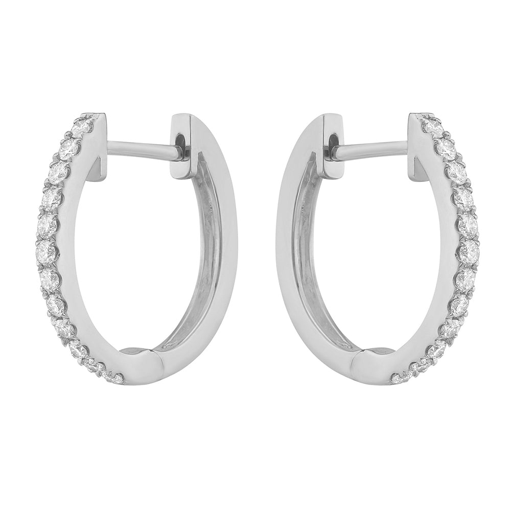 Celestial Diamond Hoop Earrings | 0.26 CTW | 14K White, Yellow or Rose Gold | 5/8 Inch