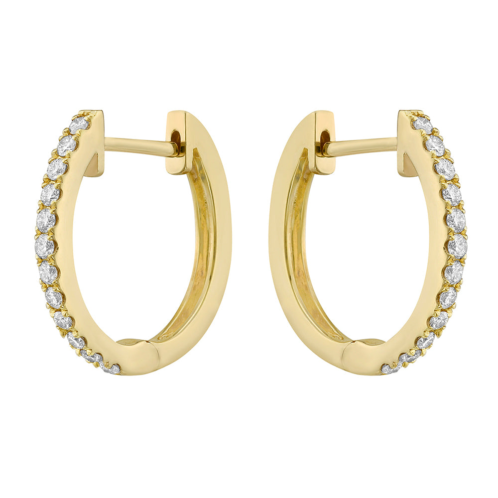 Celestial Diamond Hoop Earrings | 0.26 CTW | 14K White, Yellow or Rose Gold | 5/8 Inch